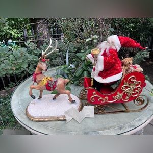 LARGE Mark Roberts Santa Sleigh Reindeer Christmas Set RARE #116 of 1000